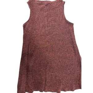 Olivia Sky Knit Tank Top Womens Large Marled Burgundy Black Sleeveless Sweater
